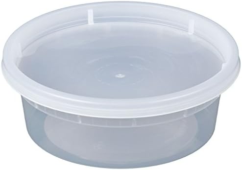 Microwavable Translucent Plastic Deli Container with Lid (Pack of 24) (8 oz.)