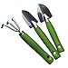 Mini Kids Garden Tool Set for Toddler with Trowel, Cultivator, Transplanter 3 Piece Mental Hand Tools (Green)thumb 3