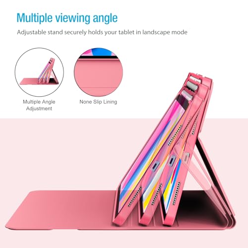 ProCase for iPad 11th / 10th Generation Case with Keyboard, Magnetically Detachable Wireless Keyboard with Multi-Touch Trackpad for iPad (A16) 2025 /10th Gen 2022 -Pink