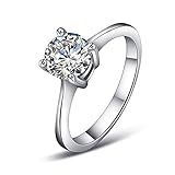 [Solitaire Rings] Yoursfs Promise Rings for Her,18K White Gold Plated Fashion Jewelry,Dainty CZ Anniversary Rings,Classy Engagement Rings for Women