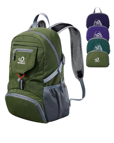 WATERFLY Ultraleicht Faltbar Klein Rucksack: 20L Leicht Packable Wanderrucksack Tagesrucksack Trekkingrucksack Outdoor Sportlich Backpack Travel Daypa