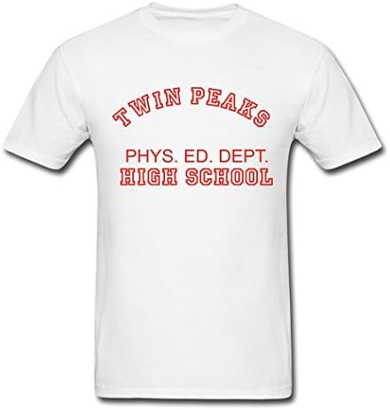 MingSe 2015 FashionCheap Men's Twin Peaks High School Phys T-Shirts White XL