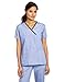 WonderWink Women's Charlie 5 Pocket Y-Neck Wrap Top, Ceil Blue, Small