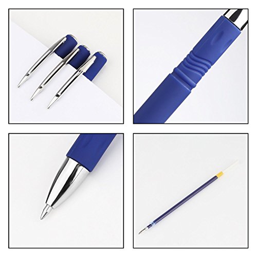 Keeswin Ballpoint Pen, Pack Of 12 Medium Ball Roller Gel Ink Pens, Refillable, for Office & School Gift Pens Set - Black Gel Pen (0.5blue)
