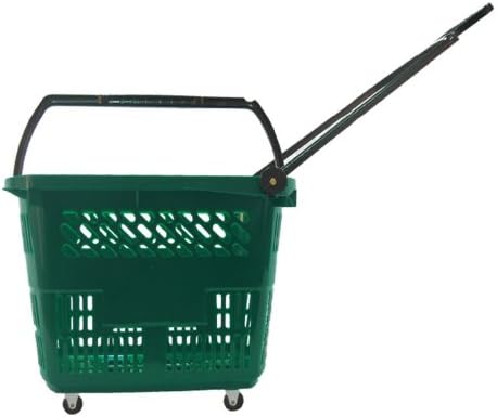 Glopack RB33HUGN  8.75-Gallon Roller Basket, 19.5" Length X 14.25" Width x 14.5" Height,  Green (Case of 10)
