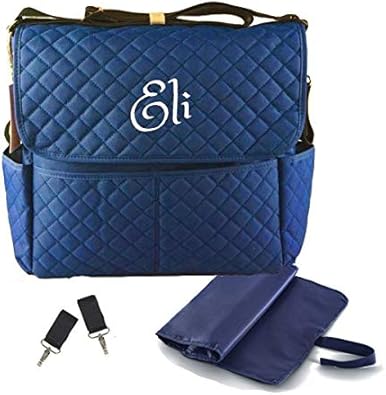 monogrammed quilted diaper bags