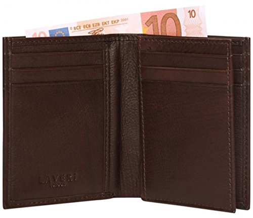 LAVERI Bifold Wallet Multiple Credit Card Holder Case Slim Pocket Case in Genuine Leather #4017