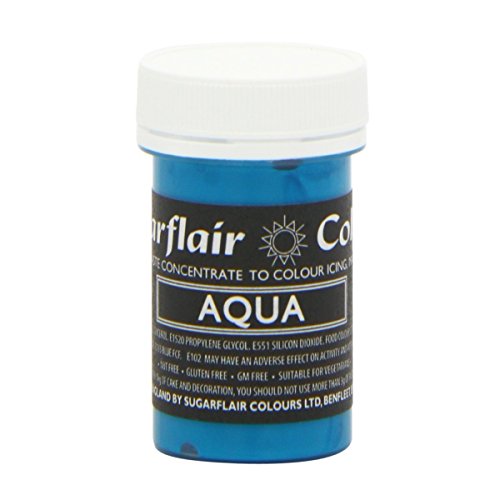 Click Here to See More Images 20 x Sugarflair AQUA Blue Pastel Edible Food Colouring Paste for Cake Icing 25g