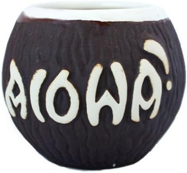 Tiki mug Coconut 12 oz, ceramic tiki mug, Hawaiian mug, Polynesian mug, buy tiki mug, tiki mug us