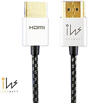 innowatt HDMI A Male to A Male with Super Slim Nylon Cable Silver (HDMI 2.0/19 pin)
