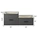 KINGSO Fabric 5 Drawer Dresser Storage Tower Organizer Unit with Sturdy Steel Frame and Easy-Pull Faux Linen Drawers for Bedroom Living Room Guest Room Dorm Closet - Dark Gray