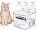 Pecute Pet Water Fountain, 3L/3 Outlet Mode Automatic Cat Water Fountain Transparent Design Dog Water Dispenser with 2 Reusable Filter for Cats, Dogs, Multiple Pets