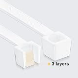 Qrity 200pk 3.6mm x 250mm White Nylon Cable Ties Self-Locking Zip Wraps view 6