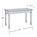 Furniture HotSpot Mirrored Writing Desk - Silver Mirror Vanity Table with Two Drawers - Glam Design