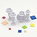 Square Sugarcraft Plunger Cutter DIY Mold for Cupcake Toppers Fondant Cake Decorating,4-Pack by MERRY BIRD