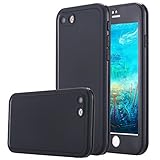 iPhone 7 Waterproof Case, LONTECT Slim Thin Light Dirt/Dust Proof Snowproof Shockproof Case Full Body Underwater Protective Cover for Apple iPhone 7 - Black