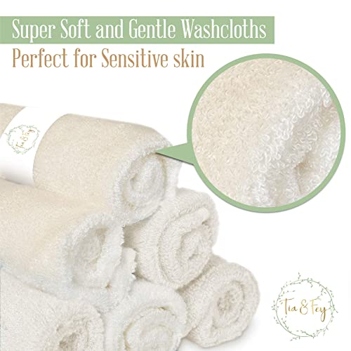 Tia & Fey Face Cloth Made from Rayon made from Bamboo Soft Wash Cloths for face Organic