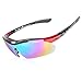 Cycling Sunglasses,Polarized Sports Glasses with 5 Replacement Lenses UV for Cycling Baseball