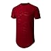 UNRESTRAINED Mens Casual Shirts Urban Hip Hop Clothing for Men Red M