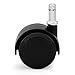 Office Chair Casters Wheels Replacement - Ideal for Hardwood Laminate Vinyl. 3/8 inch (10mm) Stem Fit Ikea Chairs - (Set of 5) Black