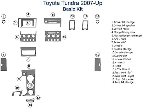 Toyota Tundra Basic Dash Trim Kit - Japanese Cherry Wood
