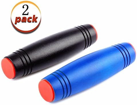 SBOTT Rollver Desktop Flip Toy Fidget Stick Perfect to Release Anxiety Attention Stress Helps Focus Killing Time for Child and Adults Woodden 2 Pack - Blue and Black