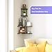 SRIWATANA Rustic Corner Shelf, 2-Tier Wood Wall Shelf, Wall Mounted Storage Shelves for Bedroom, Living Room, Bathroom, Weathered Grey