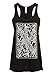 Pretty Attitude Womens Skull Guitar Tarot Card Loose Fit Tank Top Muscle Tee – Size Medium Black