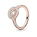 Pandora Vintage Circle Ring - Layering or Stackable Ring - Rose Gold Ring for Women - Gift for Her - 4K Rose Gold-Plated Rose - Size 6