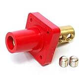 Marinco CL40FRB-CX CL Cam Type, Panel Mount, 400 Amp, 600 Volt, 2/0 - 4/0 AWG double set screw, Female - Red (C)