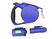 Heavy Duty Retractable Dog Leash with Removable LED Light Plus 1 Roll of Waste Bag and Holder Designed, 16.5 Feet Strap for 88 Pound (40 KGS) Dogs, Blue