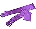 JISEN Women 20s Satin gloves Formal Bridal Banquet Party Wedding Opera Colorful Mitten 22 Inch Purple