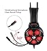 Gaming Headset for Xbox One Slim, PS4, PC, EasySMX Cool 2000 Over Ear Stereo Gaming Headphone with Mic, LED Light, Y Splitter Cable for Computer Laptop Nintendo Switch(Black and Red Color)thumb 3