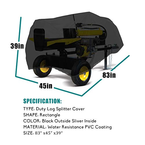 WES Classic Black Waterproof Heavy Duty Log Splitter Cover, Size：（83