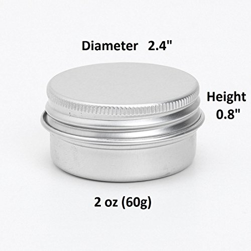 Healthcom Empty Slip Slide Round Tin Containers Metal Steel Tin Flat Silver Metal Tins With Tight Sealed Twist Screwtop Cover,2 oz 21 Pack