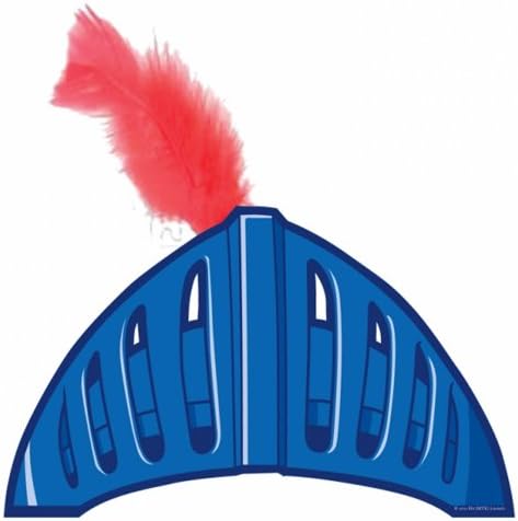 6 Mike the Knight Helmet Party Hats with Feather