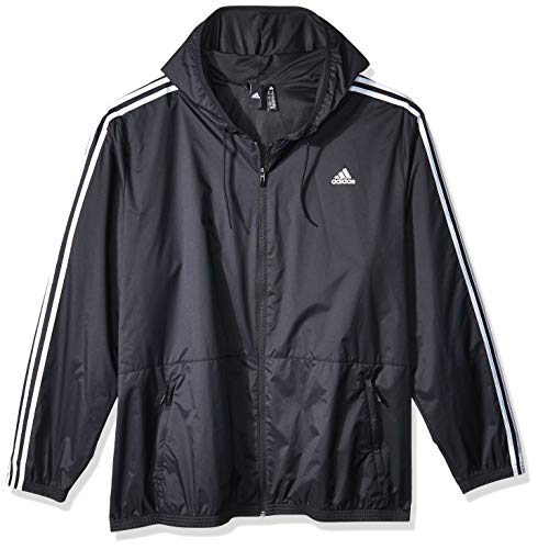 adidas Men's Essentials Wind Jacket, Black/Black/White, 3X-Large