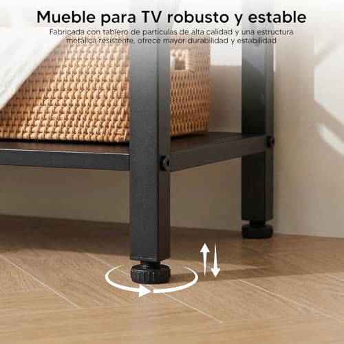 OSLIFE 120CM Muebles para TV Amplio con Cajones y Estantes Abiertos，Centro de Entretenimiento，Soporte para TV de 60/55 Pulgadas.Sala de Estar, Recámara，Estilo Industrial Moderno Vintage