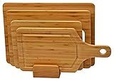 5 piece Bamboo cutting board set - Strong, Durable, No knife dull and Eco friendly ()