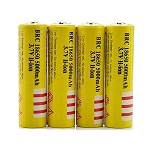 Hqdz 4PCS 3.7V 5000AMH Li-ion Rechargeable Batteries, Button Top for Led Flashlight, Toys, Household Appliance (4PCS Batteries) - Thumbnail 2