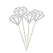 ULTNICE Diamond Cake Topper Cupcake Picks Wedding Party Decoration 50pcs (Glitter Silver)
