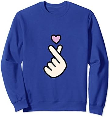 Unisex Korean Finger Heart Oppa Sweatshirt Medium Royal Blue
