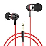 Earphone Headphone,Splaks Stereo Headphone Earbuds,Bass Driven,High Definition,in-ear,Noise Isolating for iPhone, iPod, iPad, MP3 Players, Samsung Galaxy, Nokia, HTC, Nexus, BlackBerry etc-Metal Red