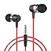 Earphone Headphone,Splaks Stereo Headphone Earbuds,Bass Driven,High Definition,in-ear,Noise Isolating for iPhone, iPod, iPad, MP3 Players, Samsung Galaxy, Nokia, HTC, Nexus, BlackBerry etc-Metal Red