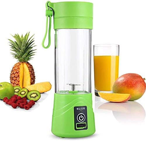 SHUBham Mini Portable USB Mixer Grinder Blender for Fruit and Vegetable Juicer 380 ml Bottle for Shakes and Smoothies-(Multi Color)