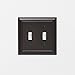 Amazon Basics Double Toggle Light Switch Wall Plate, Oil Rubbed Bronze, Set of 2
