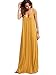 Verdusa Women's Casual Sleeveless Deep V Neck Knitted Shift Sexy Maxi Long Yellow L