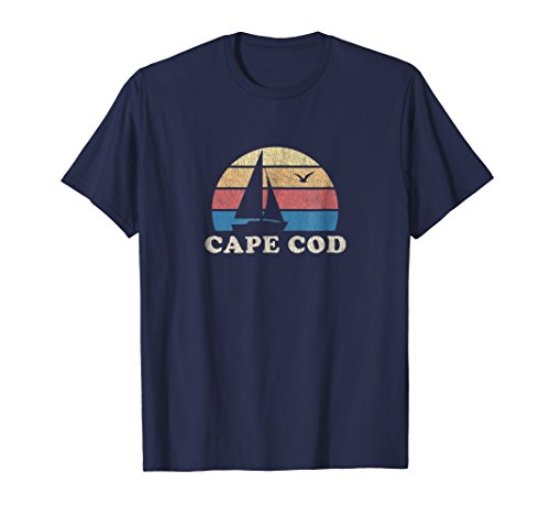 Massachusetts Sailing T-Shirts & Retro TeesCape Cod MA T-Shirt Vintage Sailboat 70s Throwback Sunset T-ShirtOEKO-TEX STANDARD 100