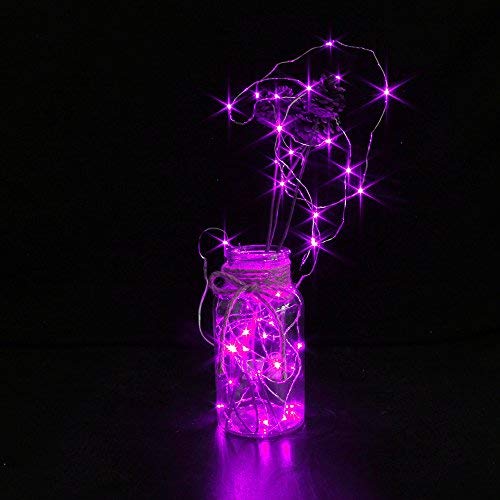 CYLAPEX 6 Pack Purple Fairy Lights Battery Operated String Lights