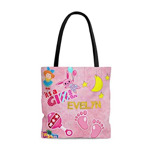 Custom Its A Girl Personalized Name Baby Bag Tote